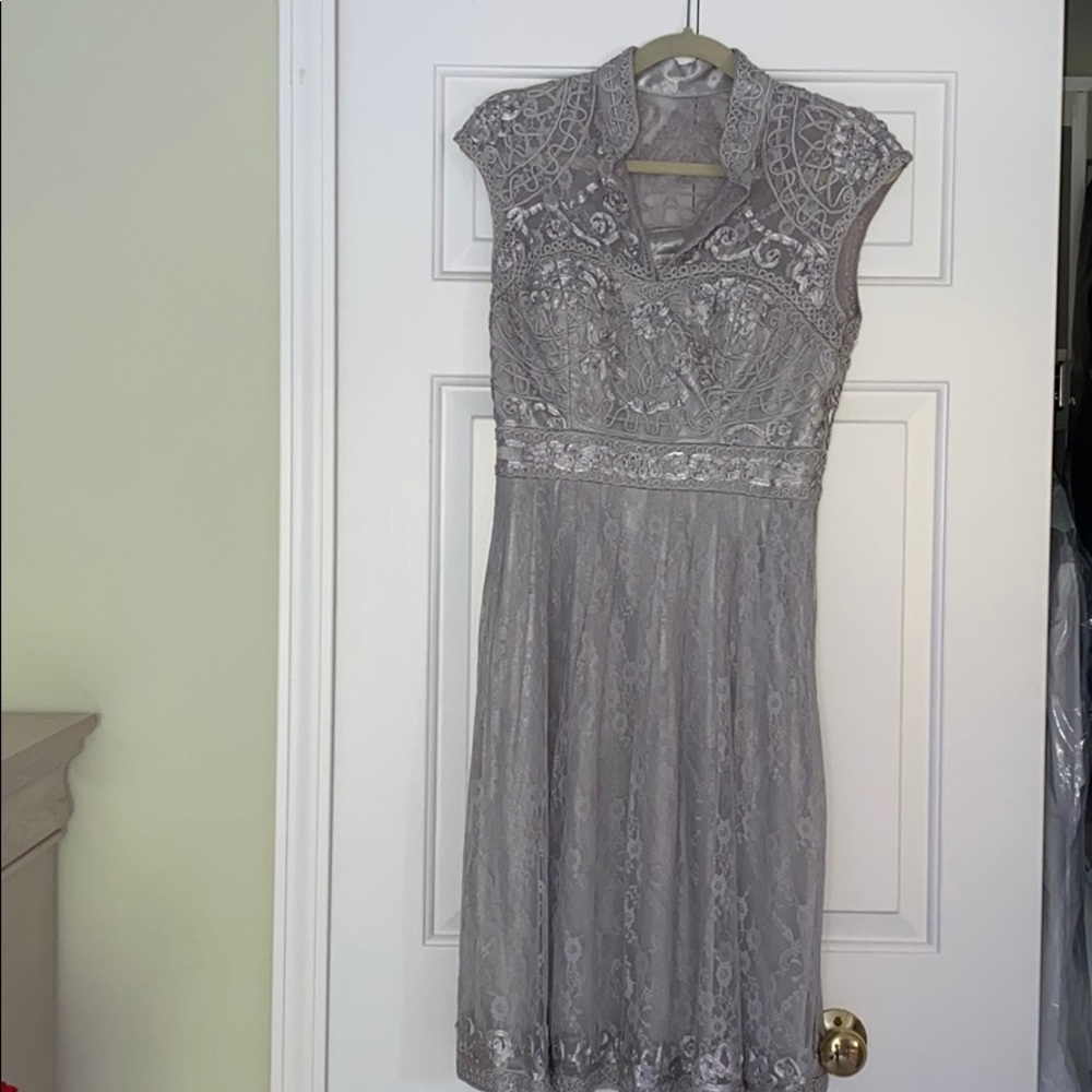 Sue Wong embroidered sheath dress